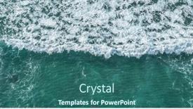  Presentation with ocean surface - Slide deck having ocean-foamy-pattern-on-water background and a  colored foreground