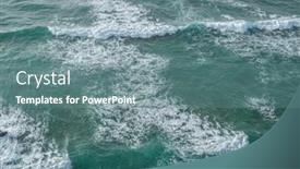  Presentation with ocean surface - Theme consisting of ocean-foamy-pattern-on-water background and a seafoam green colored foreground