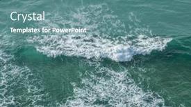  Presentation with ocean surface - PPT theme with ocean-foamy-pattern-on-water background and a seafoam green colored foreground