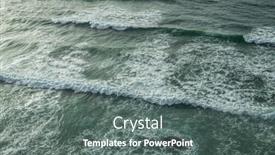  Presentation with rocky shore - Presentation theme featuring ocean-foamy-waves-approaching-rocky background and a gray colored foreground