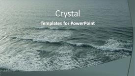  Presentation with rocky shore - Slide deck featuring ocean-foamy-waves-approaching-rocky background and a gray colored foreground