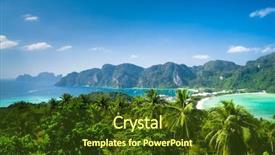  Presentation with christian palm sunday - Presentation design with ocean forest - palm island scenic holidays background and a tawny brown colored foreground