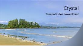 Presentation with pacific - Theme featuring ocean forest - panoramic view of long beach background and a light blue colored foreground