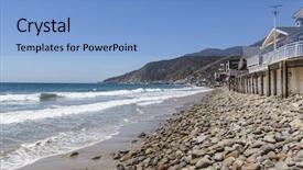  Presentation with people of los angeles - Theme enhanced with ocean front homes in malibu background and a light blue colored foreground