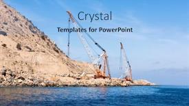  Presentation with ocean - Theme featuring ocean-front-rock-quarry-being background and a light blue colored foreground