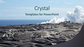  Presentation with lava - Cool new presentation theme with ocean in hawaii volcano backdrop and a sky blue colored foreground