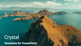  Presentation with world heritage - Slides having ocean komodo national park indonesia background and a ocean colored foreground