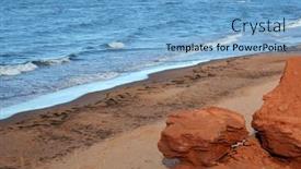  Presentation with rocky - Theme enhanced with ocean-lapping-up background and a light blue colored foreground