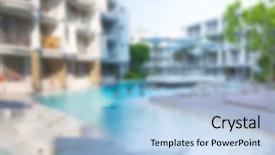  Presentation with abstract circles blur night street - PPT theme enhanced with ocean lounge escada - abstract blur luxury villas background and a  colored foreground