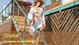  Presentation with hat - Audience pleasing PPT layouts consisting of ocean lounge escada - attractive young girl in summer backdrop and a tawny brown colored foreground