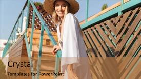  Presentation with summer - Theme featuring ocean lounge escada - delighted young girl in summer background and a coral colored foreground