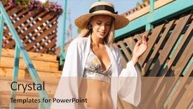  Presentation with girl scouts explorer summer - Theme having ocean lounge escada - lovely young girl in summer background and a coral colored foreground