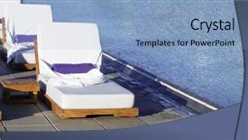  Presentation with luxury resort - Cool new PPT layouts with ocean lounge escada - spa luxury resort pool area backdrop and a light blue colored foreground