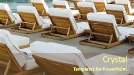  Presentation with luxury resort - Slide deck enhanced with ocean lounge escada - spa luxury resort pool area background and a tawny brown colored foreground