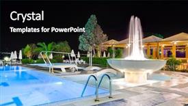  Presentation with water fountain - PPT layouts consisting of roadmap arrow - female finger touching a touch background and a dark gray colored foreground