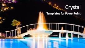  Presentation with water fountain - Amazing presentation theme having ocean lounge escada - water pool and fountain backdrop and a black colored foreground