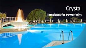  Presentation with water fountain - Slide deck consisting of ocean lounge escada - water pool and fountain background and a black colored foreground