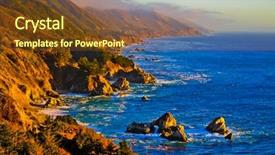  Presentation with california - PPT layouts consisting of ocean mountains - california coast at sunset background and a tawny brown colored foreground