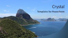  Presentation with rio negro river - Colorful theme enhanced with ocean mountains - rio de janeiro backdrop and a  colored foreground