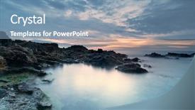  Presentation with beautiful nature in twilight - Slide set consisting of ocean night - beautiful seascape nature composition background and a  colored foreground