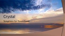  Presentation with bridge over troubled water - Colorful theme enhanced with ocean night - dramatic sky over water backdrop and a coral colored foreground