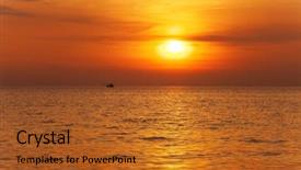  Presentation with tropical beach sunset - Beautiful PPT layouts featuring ocean night - tropical beach at beautiful sunset backdrop and a red colored foreground