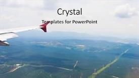  Presentation with skies - Presentation theme having ocean of clouds skies above background and a  colored foreground