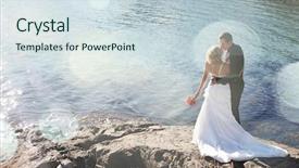  Presentation with rocks - PPT layouts having ocean on there wedding day background and a sky blue colored foreground