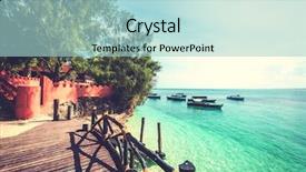  Presentation with zanzibar - Audience pleasing theme consisting of ocean on turtles island slaves backdrop and a light blue colored foreground