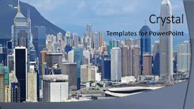  Presentation with hong kong - Colorful slide set enhanced with ocean park - hong kong skyline backdrop and a light blue colored foreground