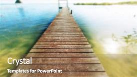  Presentation with ipanema beach - Presentation theme having ocean path - boardwalk on beach background and a tawny brown colored foreground