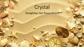  Presentation with compass ocean - Amazing presentation theme having ocean pattern - sea shells and old compass backdrop and a yellow colored foreground
