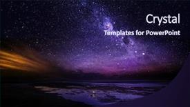  Presentation with ocean - Presentation design having ocean road night milky way background and a wine colored foreground