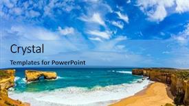  Presentation with tourism australia - Audience pleasing slide set consisting of ocean road of australia azure backdrop and a light blue colored foreground