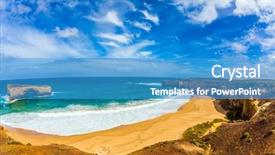  Presentation with tourism australia - Audience pleasing PPT theme consisting of ocean road of australia azure backdrop and a teal colored foreground