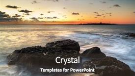  Presentation with sun rising over north america - Colorful PPT layouts enhanced with ocean rocks - atlantic sunset over crab island backdrop and a tawny brown colored foreground