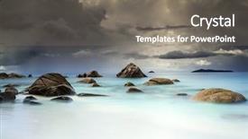  Presentation with beach - Cool new slides with ocean rocks - beautiful anze lazio beach seychelles backdrop and a gray colored foreground