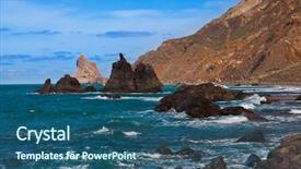  Presentation with long island ny - Presentation theme enhanced with ocean rocks - coast at taganana in tenerife background and a ocean colored foreground
