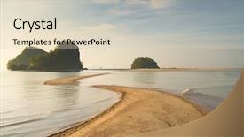  Presentation with desert - Cool new slides with ocean rocks - desert island exotic getaway backdrop and a  colored foreground