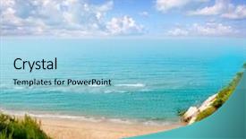  Presentation with long service award - PPT layouts consisting of ocean rocks - long beach platja larga background and a  colored foreground