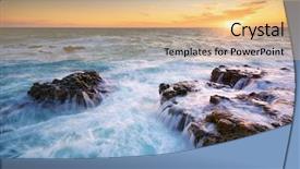  Presentation with beautiful nature - Amazing PPT theme having ocean rough seas - beautiful seascape composition of nature backdrop and a coral colored foreground