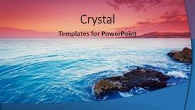  Presentation with italy - PPT theme having ocean rough seas - fantastic view azure sea glowing background and a coral colored foreground