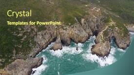  Presentation with ocean waves - Theme having ocean-sea-waves-break background and a tawny brown colored foreground