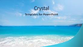  Presentation with sea and beach - Beautiful presentation theme featuring ocean seasons - beach and beautiful tropical sea backdrop and a light blue colored foreground