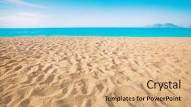  Presentation with tropical - Slides with ocean seasons - beach and beautiful tropical sea background and a coral colored foreground