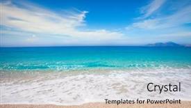  Presentation with tropical - Slide deck with ocean seasons - beach and beautiful tropical sea background and a lemonade colored foreground