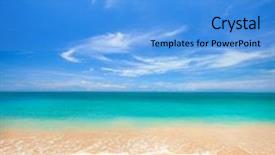  Presentation with sea and beach - Presentation design with ocean seasons - beach and beautiful tropical sea background and a teal colored foreground