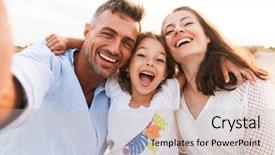  Presentation with doctor taking care of family - Colorful presentation enhanced with ocean seasons - image of young cheerful excited backdrop and a soft green colored foreground