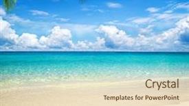  Presentation with sea and beach - Audience pleasing presentation theme consisting of ocean shores - beach and tropical sea backdrop and a lemonade colored foreground