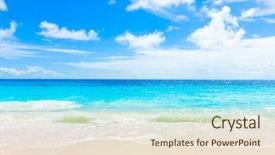  Presentation with sea shore - PPT theme featuring ocean shores - shore sea landscape background and a lemonade colored foreground